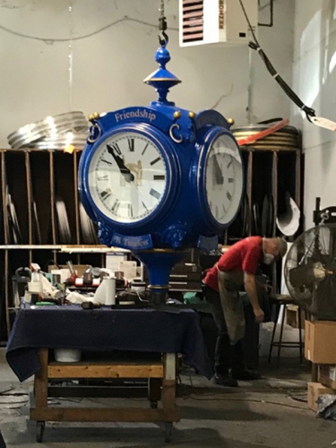 Verdin Factory Tour - April 2018 - A Verdin Four Face Clock In The Detail Shop